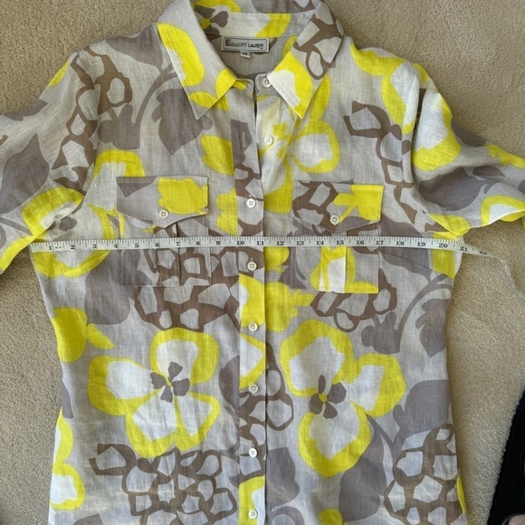 Vintage Elliott Lauren 100% Linen Top Medium - Picture 11 of 11